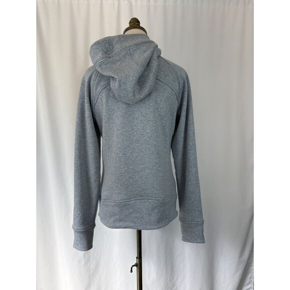Lululemon Fleece Lined Grey Scuba Hoodie Sweatshirt, Women's Sz 8 - Picture 2 of 4